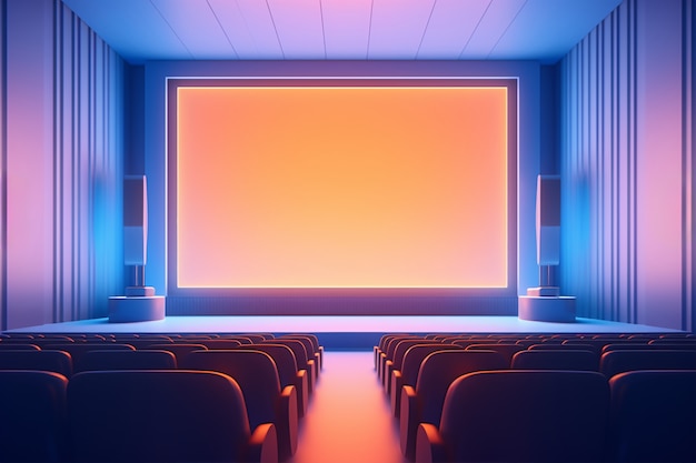 Foto gratuita sala de cine en 3d con asientos