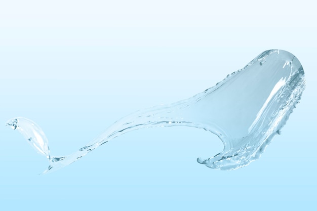 Salpicaduras de agua con gotas sobre un fondo de pantalla azul