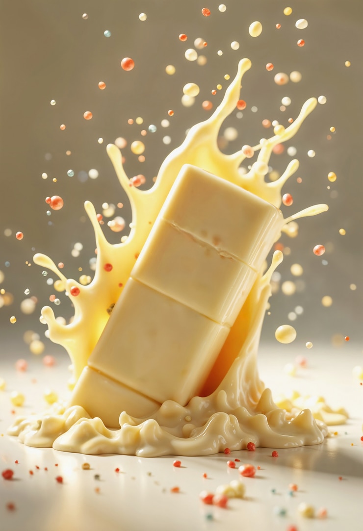 Foto gratuito salpicaduras de chocolate blanco