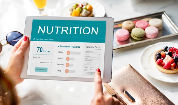 Salud Fitness Monitor de nutrición concepto de bienestar