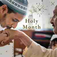 Foto gratuita saludo del mes sagrado de ramadán para publicación en redes sociales.