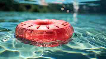 Foto gratuita la sandía flotando en una piscina