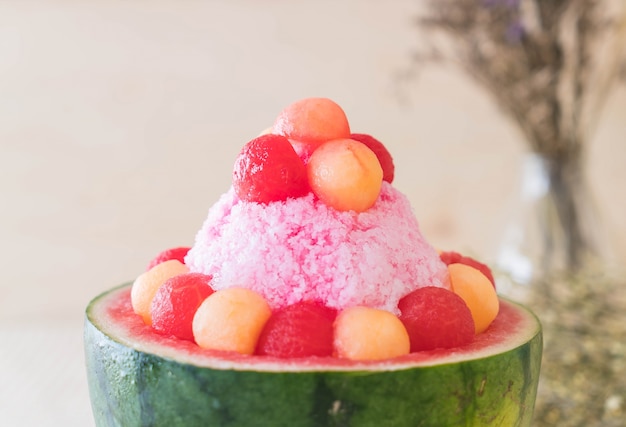 Sandía postre bingsu