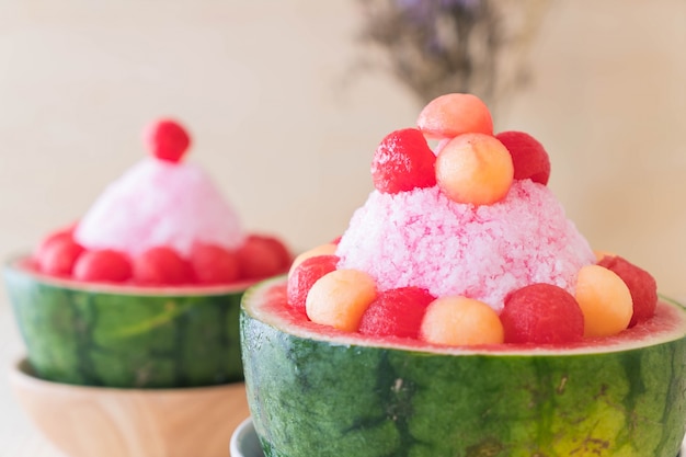 Sandía postre bingsu