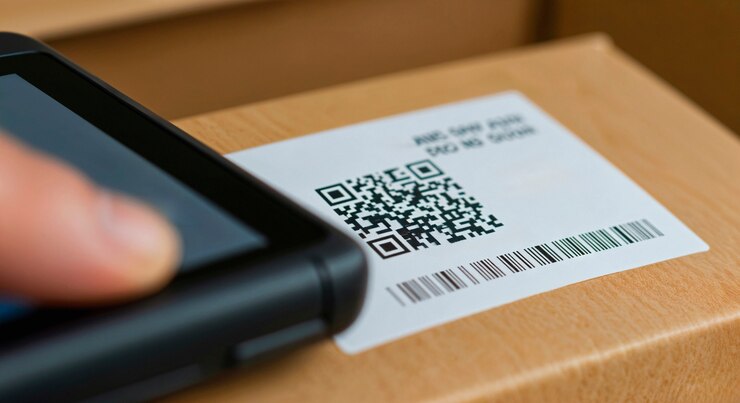 Foto gratuito scanning a qr code on a package for delivery tracking