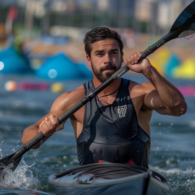 Foto gratuita scene from the olympic games tournament with athletes competing