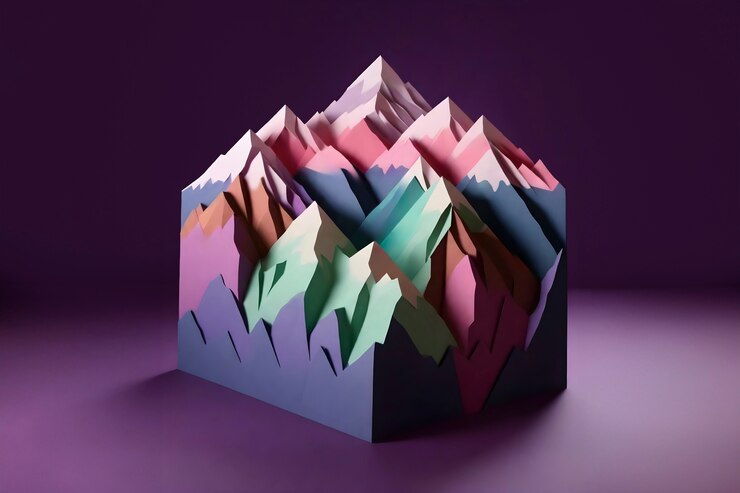Foto gratuito sección de una montaña con capas en fondo oscuro