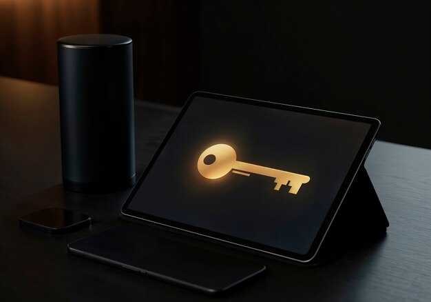 Secured access: key on tablet