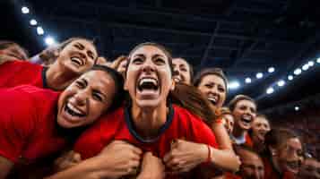 Foto gratuita la selección española celebra tras ganar la final