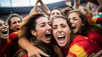 Foto gratuita la selección española celebra tras ganar la final