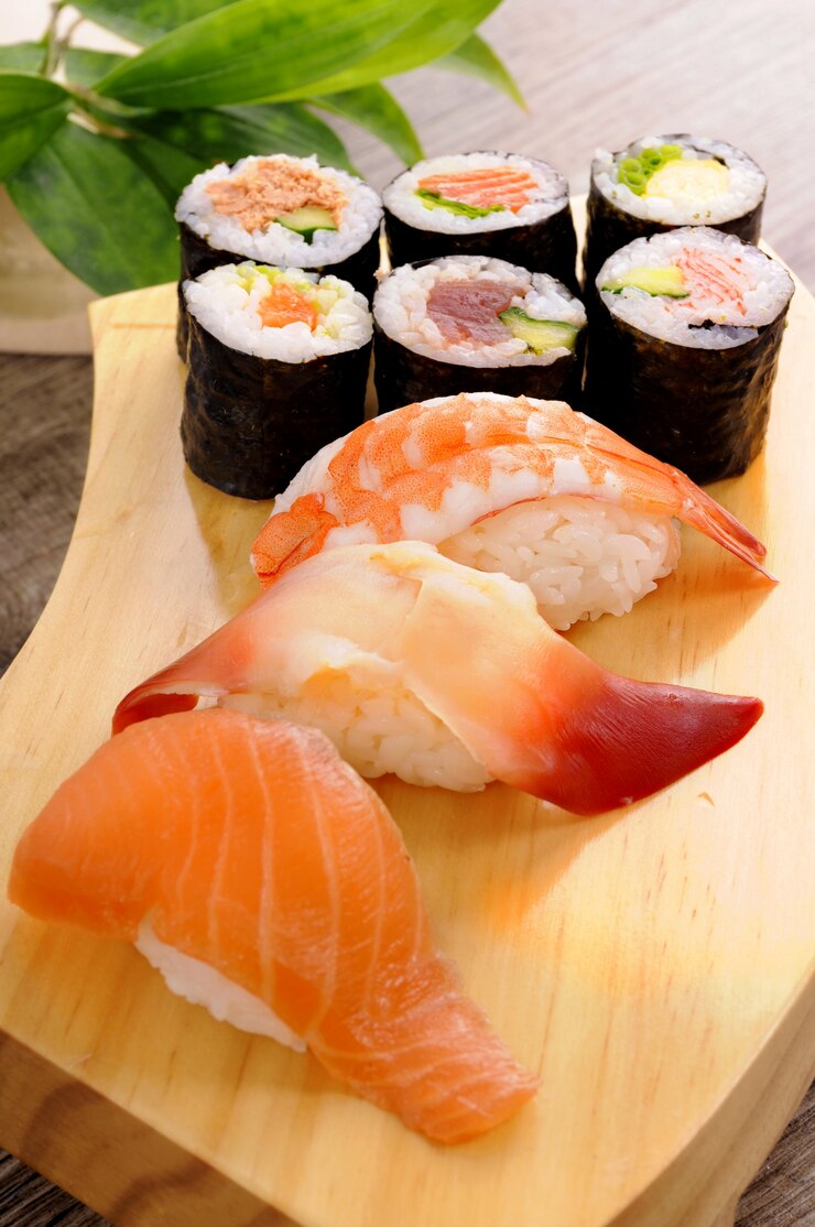 Selección de plato de sushi