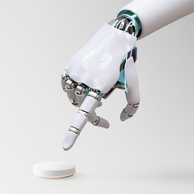 Señalar con el dedo de la mano del robot, tecnología AI