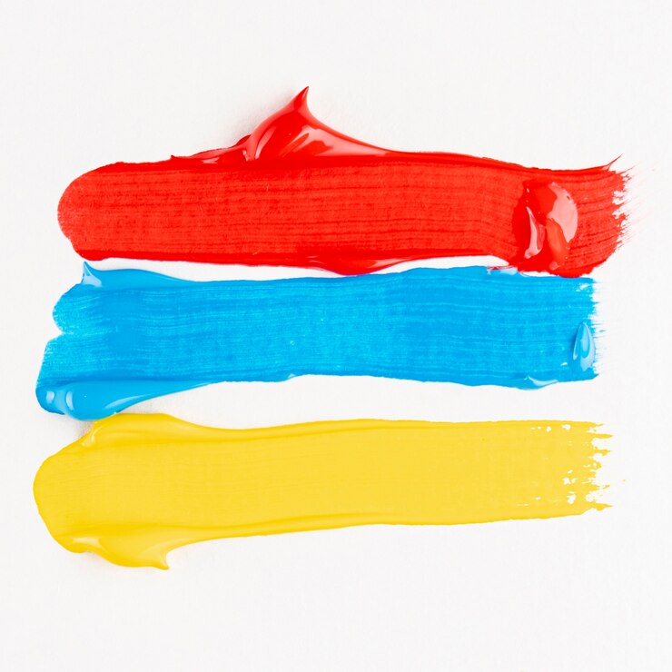 Foto gratuito senderos de pintura azul, roja y amarilla.