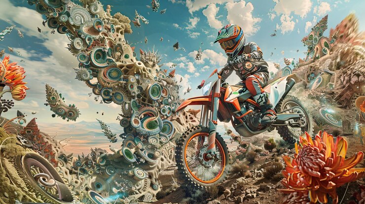 Photo Gratis seorang pria balapan dan mengendarai sepeda motor trail