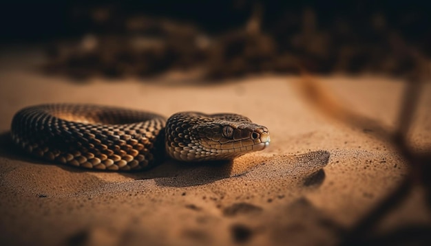 Foto gratuita una serpiente en la arena del desierto