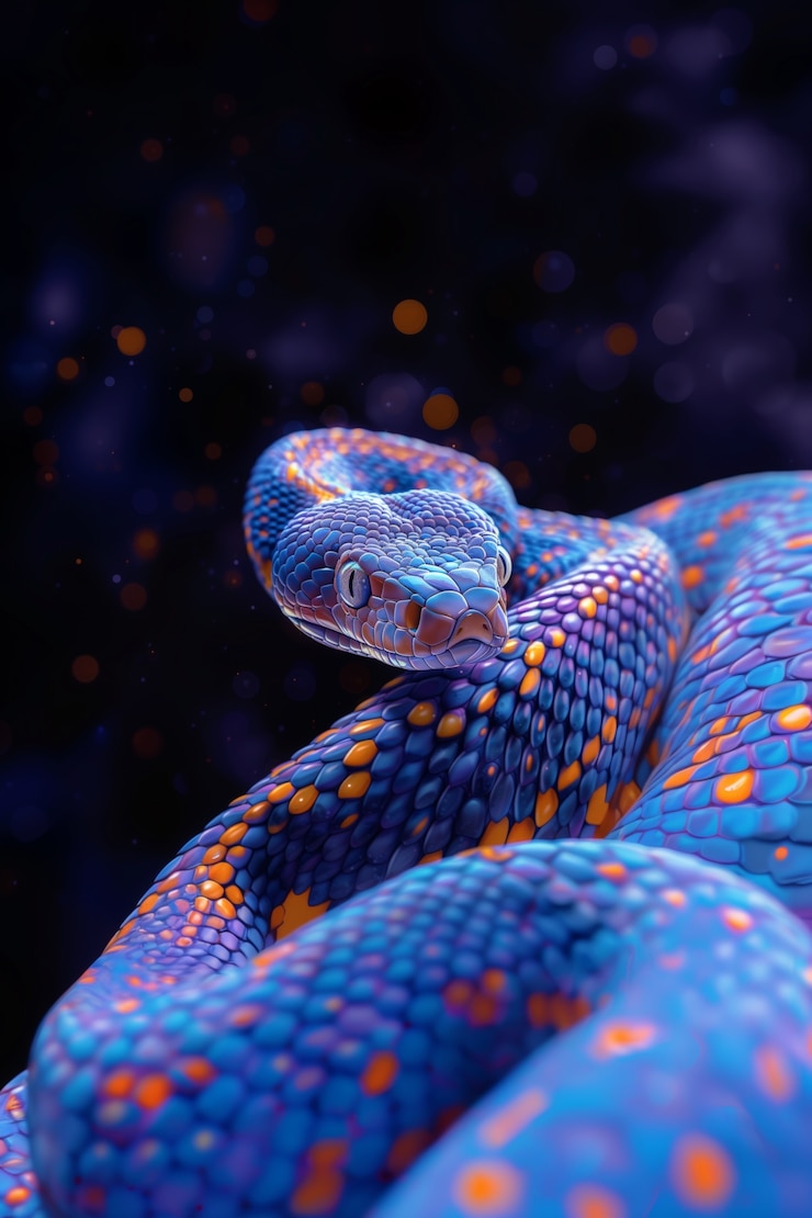 Foto gratuito serpiente de dibujos animados en 3d en la naturaleza