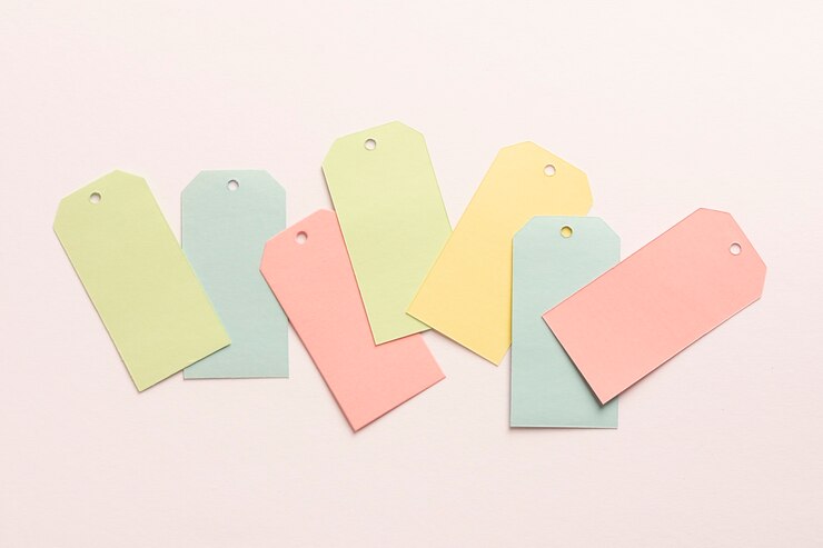 Photo Gratis set of pastel cardboard tags