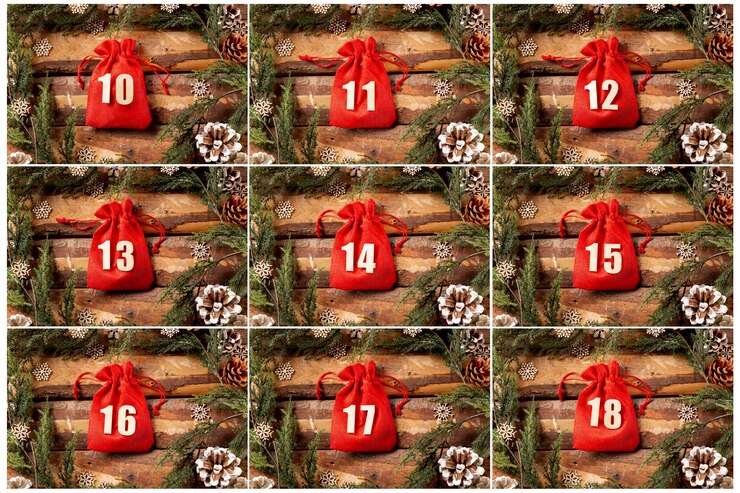 Photo Gratis set tampilan koleksi kalender advent