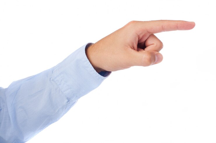 Photo Gratis side view of hand pointing