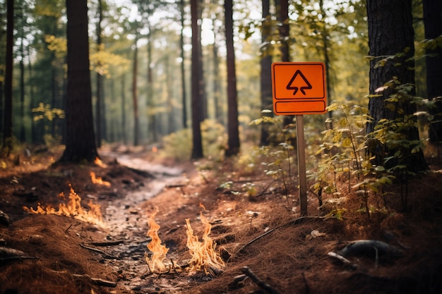 Foto gratuita signo de fuego salvaje en la naturaleza