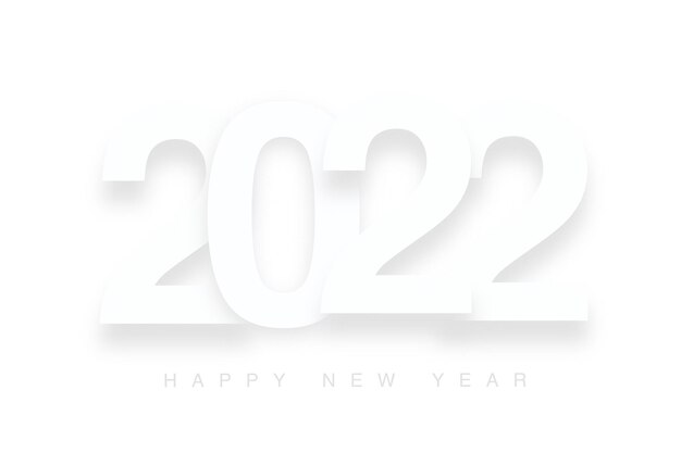 Signo mínimo de año nuevo 2022 sobre fondo blanco.