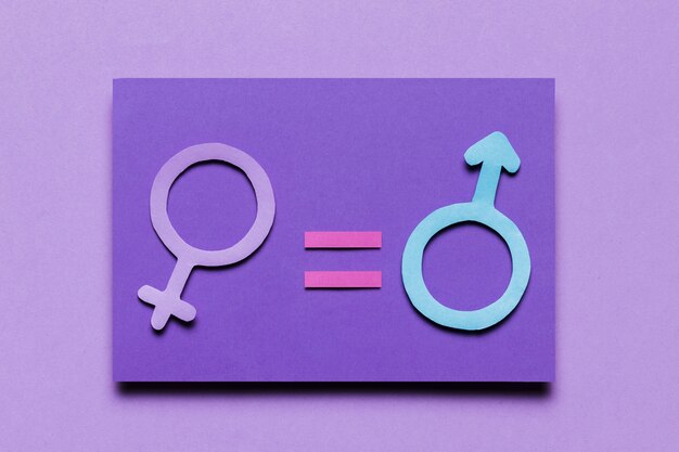 Signos de género femenino y masculino igual poder