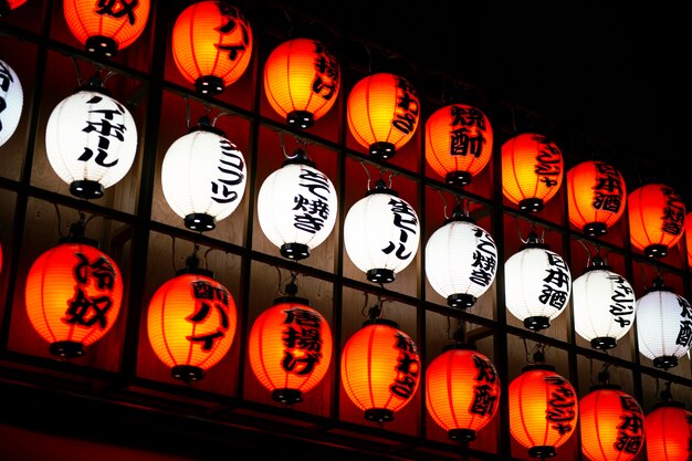 Signos de linterna japonesa tradicional