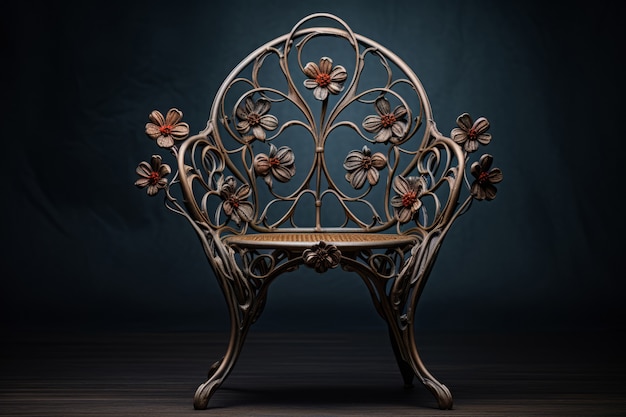 Silla adornada en estilo art nouveau