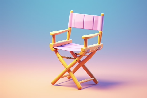 Foto gratuita la silla del director de películas en 3d