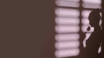 Foto gratuita silueta de mujer en casa con sombras de ventana