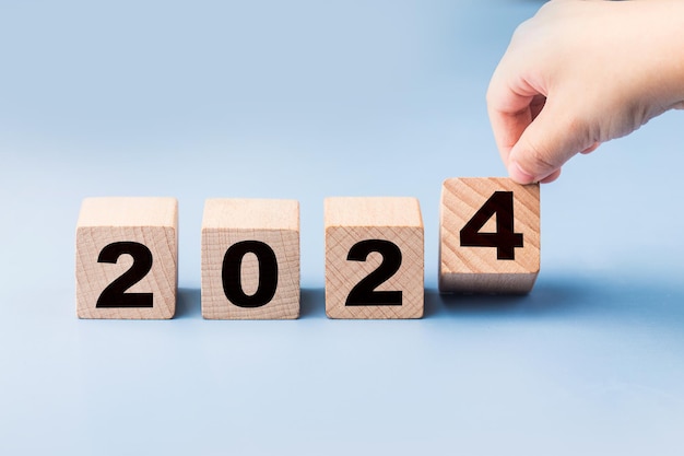 Foto gratuita simboliza el cambio de 2023 al nuevo año 2024.