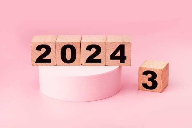 Foto gratuita simboliza el cambio de 2023 al nuevo año 2024.