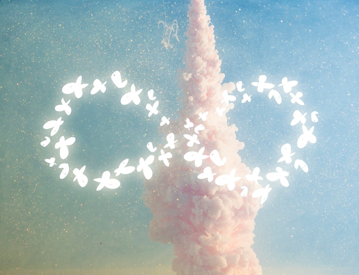 Foto gratuito símbolo de bucle sobre vista inspiradora