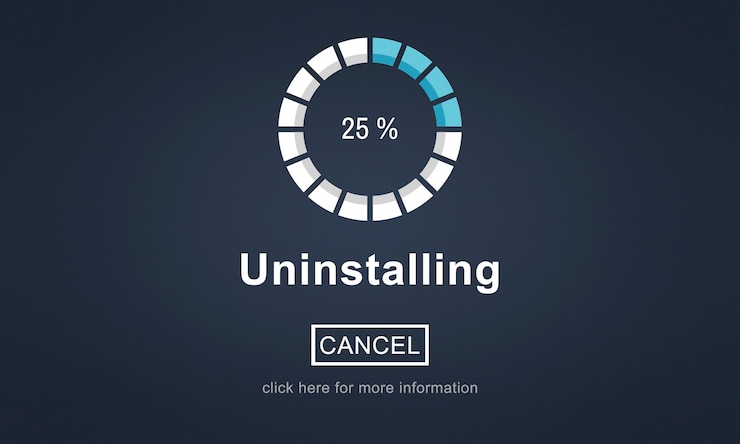 Foto gratuito símbolo de desinstalación