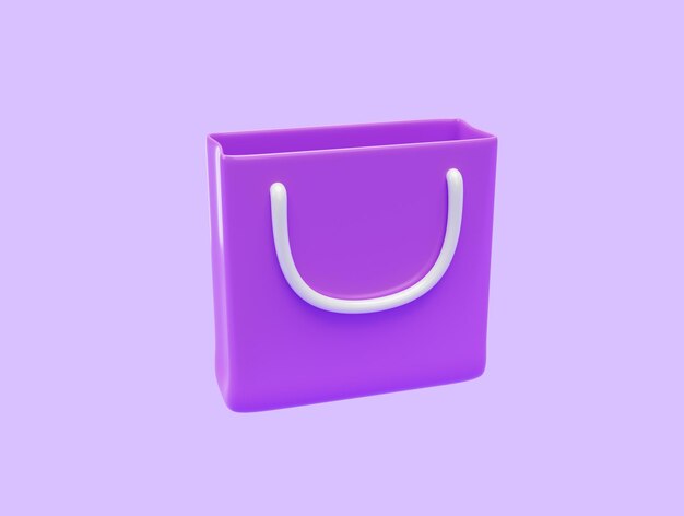 Símbolo de icono de elemento de bolsa de compras oferta promoción de descuento minorista comercio electrónico compras en línea ilustración 3D