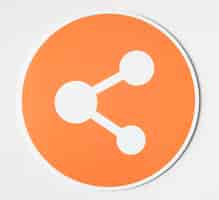 Foto gratuita símbolo naranja de compartir icono