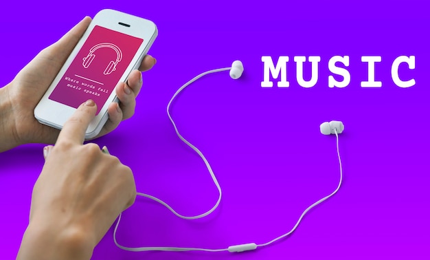 Símbolo de signo de auriculares de audio de música