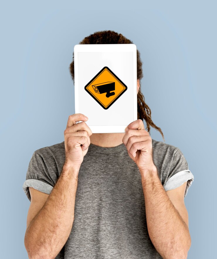 Foto gratuito símbolo de signo de registro de cámara cctv