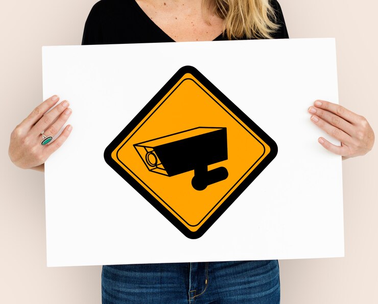 Foto gratuito símbolo de signo de registro de cámara cctv