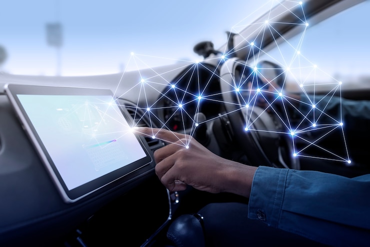 Foto gratuito sistema gps en un coche inteligente