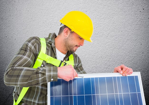 sistema de iluminación profesional de la energía solar moderno en blanco