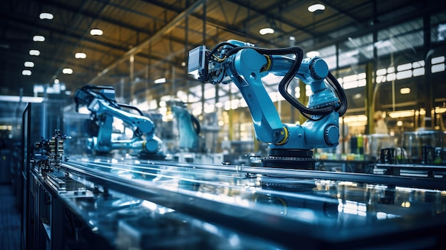 Foto gratuita los sistemas robóticos automatizados mejoran la fabricación en almacenes inteligentes