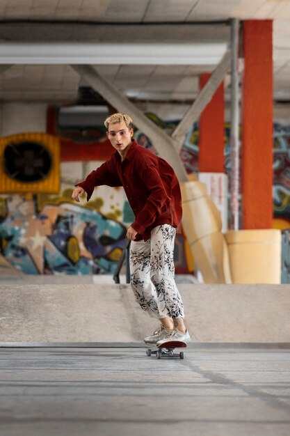 Skate parkteens en skate park