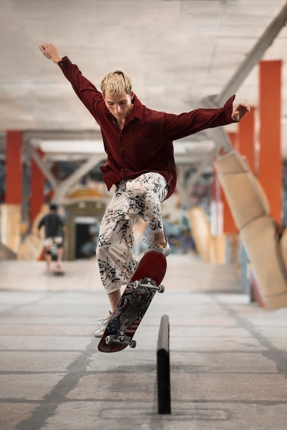 Skate parkteens en skate park