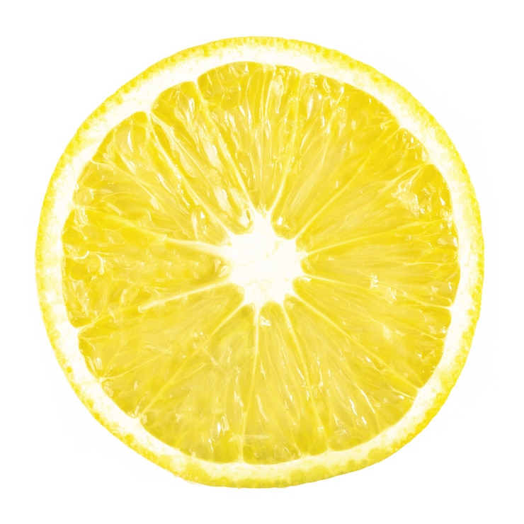 Photo Gratis slice ripe lemon citrus fruit on a white.