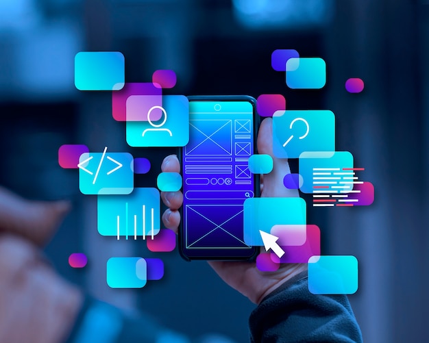 Smartphone con concepto de interfaz de usuario