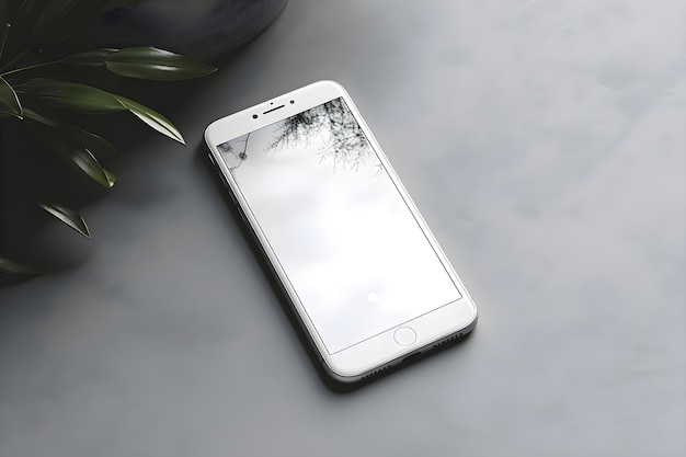 Foto gratuita smartphone con pantalla en blanco en fondo gris renderización 3d