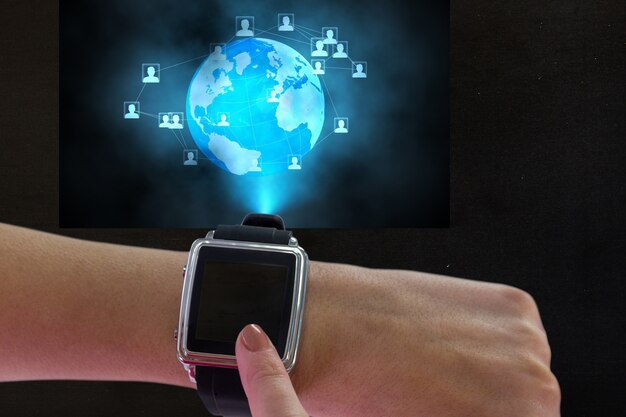 Smartwatch con el planeta tierra