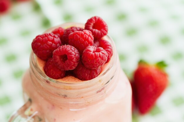 Smoothie con frambuesas