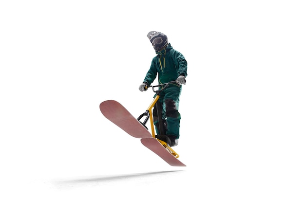 Foto gratuita snow scoot snow bike deportes extremos de invierno